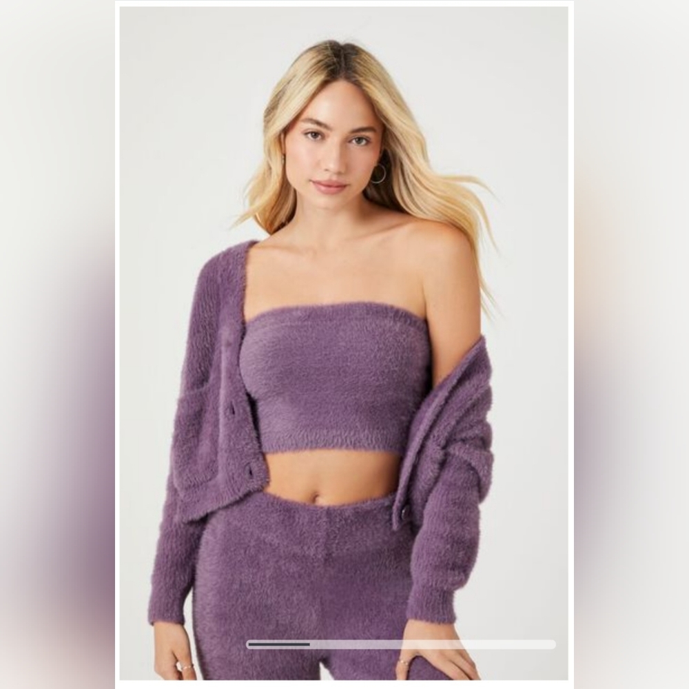 Fuzzy knit tube top, Forever 21